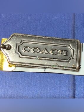 COACH GUNMETAL SILVER METAL CHARM KEY FOB 1.75″ Bag Charm